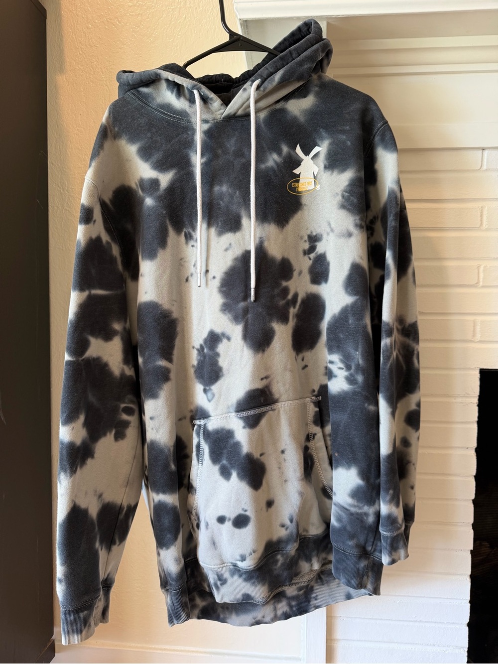 Dutch Bros Coffee Tie Dye Graphic Hoodie Black White Approx XL